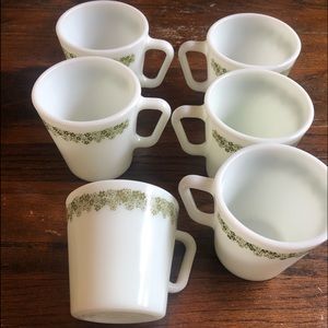 Vintage Pyrex No. 1410 Milk Glass ** set of 6 **